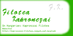 filotea kapronczai business card